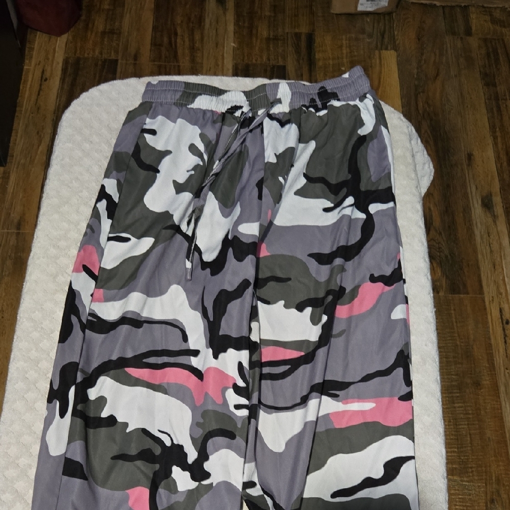 Camouflage Jogger Pants with Pink Accents